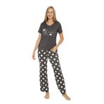 Kadın Kısa Kol Füme Pijama Takım C6T4N7O-048 FÜME S