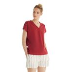 Kadın Kısa Kol Şortlu Bordo Pijama Takımı 60553-59 BORDO XS