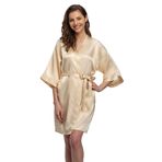 Kadın Kısa Saten Kimono Bornoz Gelin ve Nedimeler için Parti Pijama Bayanlar için Ev Giyimi, Kayısı, XXL