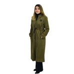 Kadın Kışlık Cepli Fermuarlı Kapüşonlu Süet Kap Tunik BGL-ST03306 HAKİ 52
