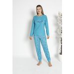 Kadın Kışlık Çiçek Desenli Termal Pijama Takımı XL