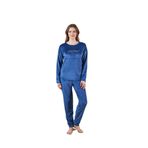 Kadın Kışlık Kadife Pijama Takımı - Indigo