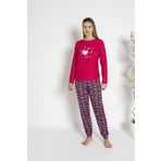 Kadın Kışlık Kalp Desenli Termal Pijama Takımı XL
