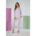 Kadın Kışlık Patlı Desenli Penye Lycra Pijama Takımı