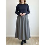 Kadın Kışlık Uzun Etek - 0-Gri - XL - 2XL