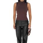 Kadın Kolsuz Boğazlı Basic Body – Sleek Core, kahverengi, s