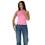 Kadın Kolsuz Boğazlı Basic Body – Sleek Core, pembe, m