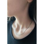 Kadın Kolye 316l Çelik İnce 2mm 45cm Kararmaz İtalyan Zincir Kolye Gümüş