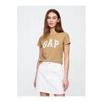Kadın Koyu Bej 2'li Gap Logo Kısa Kollu T-Shirt Seti