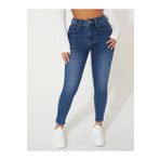 Kadın Koyu Mavi Yüksek Bel Skinny Fit Jean Pantolon