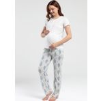 Kadın Krem Lohusa Pijama Takım