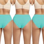 Kadın Külot%100 Pamuklu Yüksek Bel Likrali Hipster Külot (3'Lü Mint, S/M)