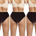 Kadın Külot%100 Pamuklu Yüksek Bel Likrali Hipster Külot (3'Lü Siyah, S/M)