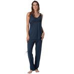 Kadın Lacivert Askı Ayarlı Emzirme Özellikli Hamile Lohusa Pijama Takımı Effort, L, Effortt9032-19804IGP2717303