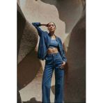 Kadın Lacivert Bomber Denim Ceket