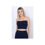 Kadın Lacivert-Haki Straplez Büstiyer Crop - XS