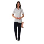 Kadın Lacivert Önden Düğmeli Kısa Kollu Pijama Takımı Effort, L, B1042EF-19804IGP271292