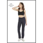 Kadın Lacivert Tayt Bol Paça Yüksek Bel Toparlayıcı Geniş Lastikli Kaymaz Kemer Detaylı HB11051 - 2XL