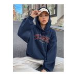 Kadın Lacivert Teamed Baskılı Sweatshirt
