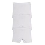 Kadın Lazer Kesim Dikişsiz Kadın Boxer Külot 3 Lü Paket Yüksek Bel Polyester BEYAZ