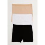 Kadın Lazer Kesim Dikişsiz Kadın Boxer Külot 3 Lü Paket Yüksek Bel Polyester Mıxcolor