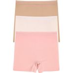 Kadın Lazer Kesim Dikişsiz Kadın Boxer Külot 3 Lü Paket Yüksek Bel Polyester Pembe