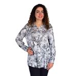 Kadın Leopar Desen Şifon Gömlek BGL-ST04235 ANTRASİT 44