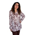 Kadın Leopar Desen Şifon Gömlek BGL-ST04235 KAHVE 48