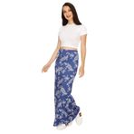 Kadın Leopar Desenli Maxi Etek Blue Mavi M