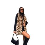 Kadın Leopar Peluş Geniş Kesim Yelek 28308