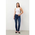Kadin Likrali Straight Fit Jean Pantolon