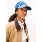 Kadın Logo Kabartmalı Ayarlanabilir Tokalı Pamuklu Denim Lacivert Spor Şapka AW0AW18094-1A7