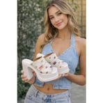 Kadın Marci Beyaz Kot Geniş Bantlı (12 Cm) Platform Topuklu Terlik 1001