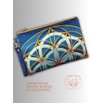 Kadın Mavi Clutch Çanta Yaşam Çiçeği Sembol Desenli - Çok Renkli