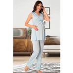 Kadın Mavi Hamile Lohusa Pijama Takımı (Mavi/L)-Effortt8032-19804IGP27168306