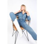 Kadın Mavi Jean Tulum Pantolon