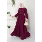 Kadın Moda Giyim Tesettür Elbise 2449 - Mürdüm
