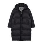Kadın Moda Şık Oversize Kapüşonlu Yaka Uzun Düz Astarlı Kaz Tüylü Su İticili Uzun Şişme Mont