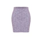 Kadın Moda Stil Mini Astarsız Örme Fermuarlı ve Yırtmaçlı Tüvit Normal Bel Mini Örme Etek