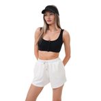 Kadın Modal Şort Beli Lastikli Cepli Şort MODAL-ŞORT (Beyaz, M)
