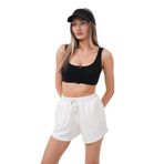 Kadın Modal Şort Beli Lastikli Cepli Şort MODAL-ŞORT (Beyaz, S)