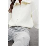 Kadın Modern Tarz Oversize Devrik Yaka Regular Triko Hırka