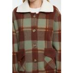 Kadın Modern Tarz Oversize Polo Yaka Midi Triko Hırka