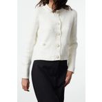 Kadın Modern Tarz Slim Bisiklet Yaka Crop Triko Hırka