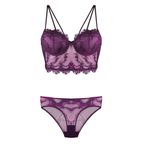 Kadın Mor Nurteks Destekli Bralet Büstiyer Sütyen ve Külot Takım 4491, 75B, N4491-869804IGP27583