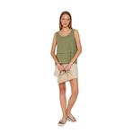 Kadın Muslin Pis Dikiş Askılı Katlı Salaş Basic Atlet Bluz 3423210 Haki 42