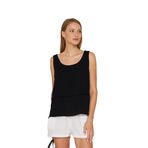 Kadın Muslin Pis Dikiş Askılı Katlı Salaş Basic Atlet Bluz 3423210 Siyah 42