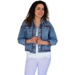 Kadın Nakışlı Kot Gömlek BGL-ST04245 - Mavi
