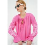 Kadın Nakışlı Örme Bluz 941 - Pembe - 36