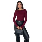 Kadın Omuz Açık Fit Bluz – Burgundy Glow, bordo, l